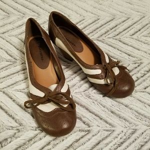 Brown and Cream Tuxedo Heels